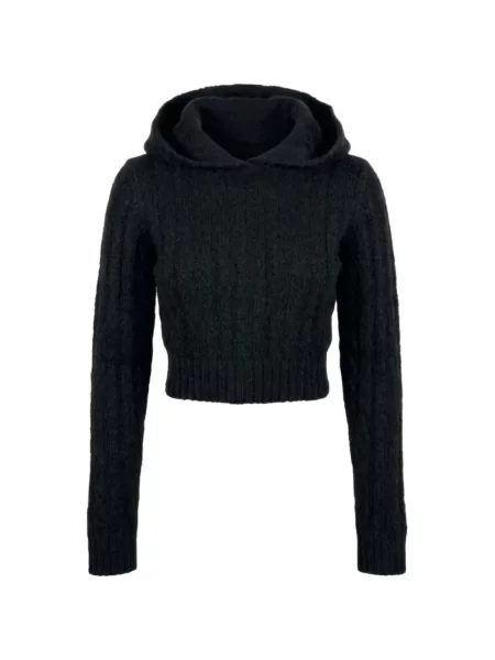 Oříznuté mikina s kapucí Rick Owens černá