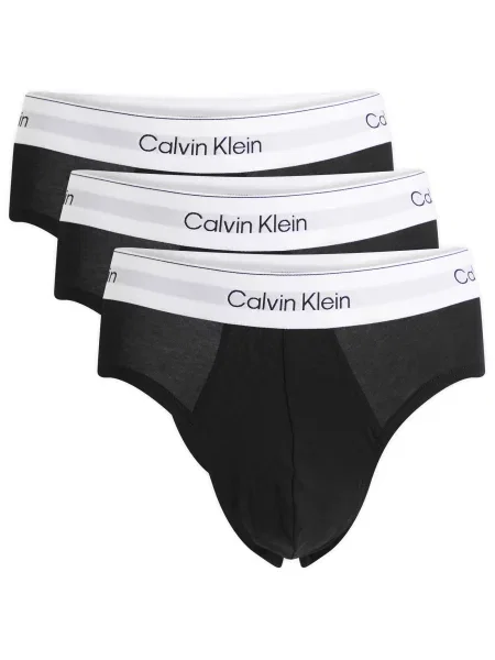 Slipy z elastycznym pasem z logo w zestawie 3 szt. Calvin Klein Underwear czarne