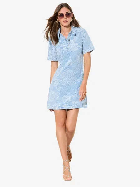 Friends Like These Rochie tip bluză albastru deschis alb