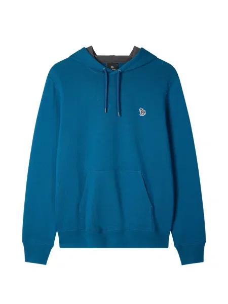 Суичър с качулка Ps Paul Smith бродиран с принт зебра синьо