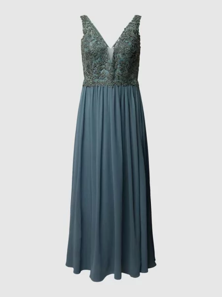 Sukienka wieczorowa PLUS SIZE z kwiatowym haftem My Mascara Curves