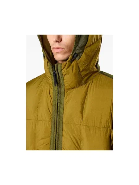 Kurtka puchowa Stone Island z kapturem z kamieniami zielona