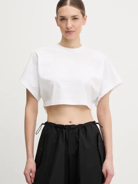 Tricou Under Armour Cropped Script SS Tee White L alb