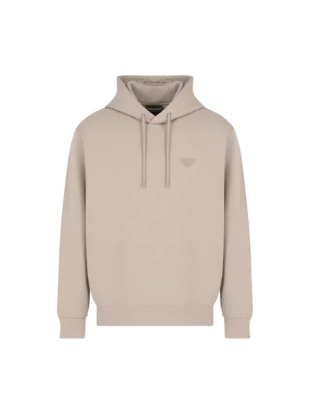 Bluza z kapturem Armani z kapturem z logo beżowa