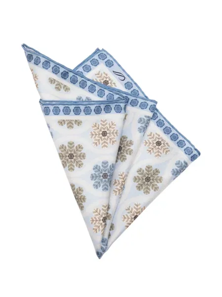 Fular Elizabetta cu model floral cu imagine albastru
