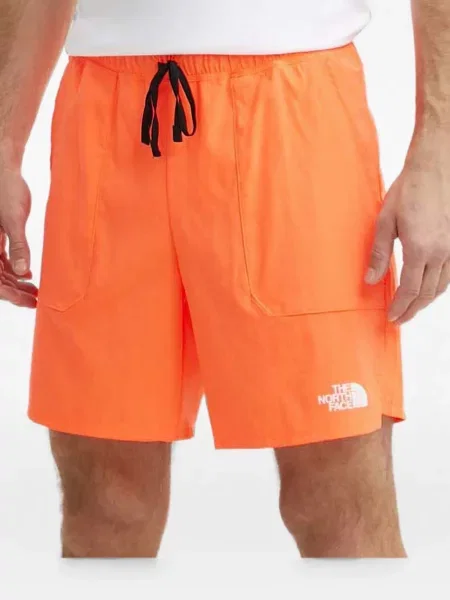 Pantaloni scurți The North Face cu imagine portocaliu