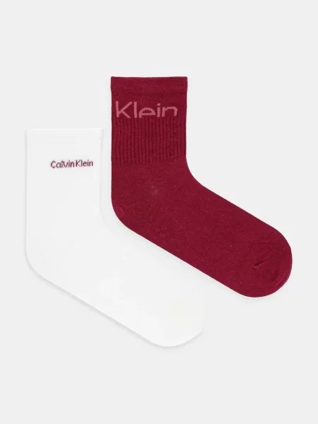 Чорапи Calvin Klein Jeans 2 чифта бордо