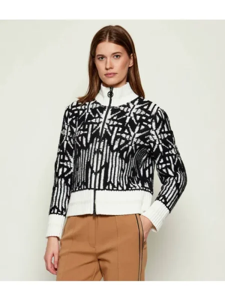 Marc Cain Pulover cu adaos de lână negru