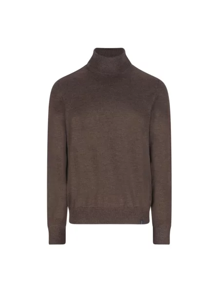 Sweter z golfem Fay brązowy