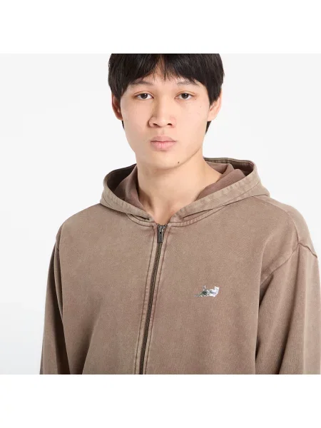 Mikina RIPNDIP Castanza Up Hoodie Brown Vintage Wash S hnědá