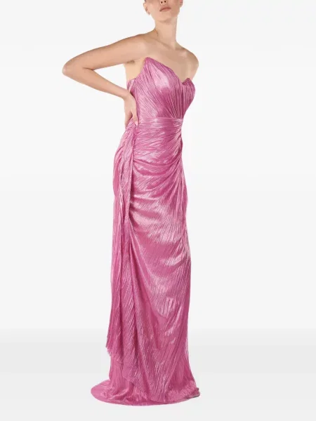 Rochie maxi Andreea Veneciuc de mătase roz