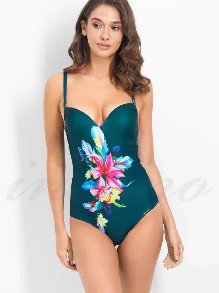 Купальник слитный push up зелений