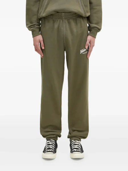 Spodnie cargo Adidas w paski z nadrukiem czarne