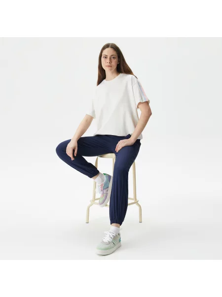 Lacoste Koszulka Relaxed Fit Crew Neck biały