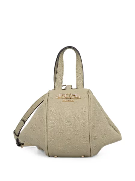 Geantă shopper Guess cu autograf verde