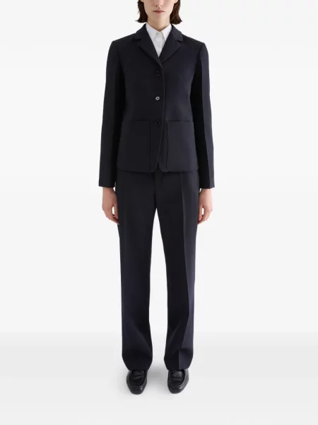 Pantaloni Jil Sander cu talie înaltă albastru