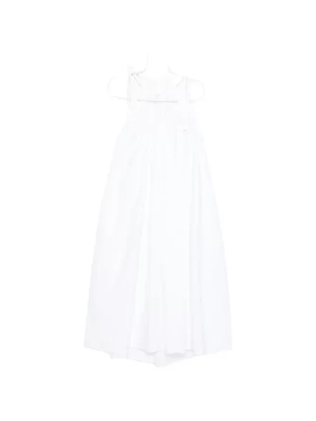 Sukienka maxi Co wiązana garniturowa na ramiączkach biała