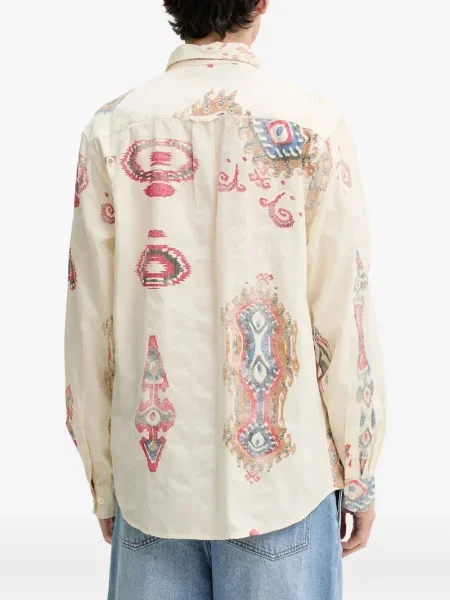 Cămașă Desigual cu imagine cu imprimeu abstract alb