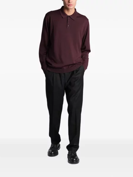 Lung tricou polo Roberto Collina roșu