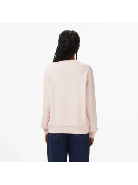 Lacoste Bluza Z Okrągłym Dekoltem Relaxed Fit różowa