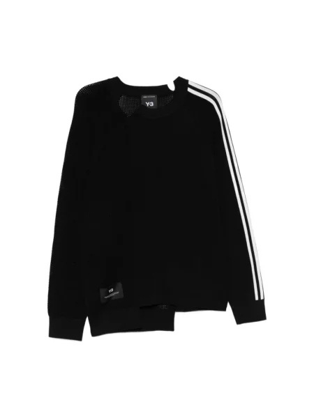 Dzianinowy sweter Y-3 z logo czarny