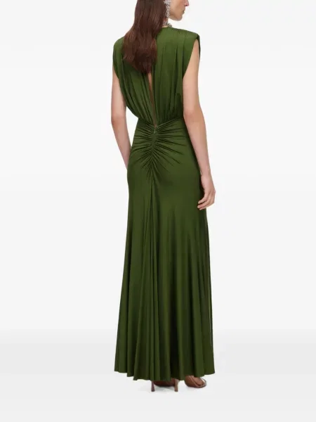 Rochie maxi Self-portrait din jerseu verde