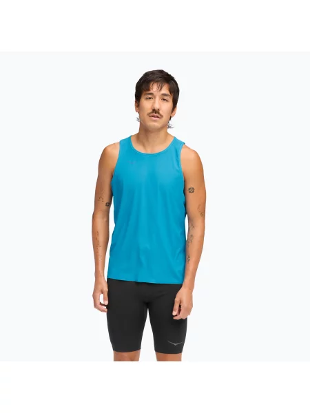 Tricou de alergare pentru bărbați HOKA Airolite Tank hoka blue albastru