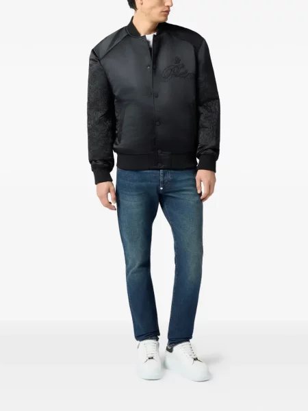 Geacă bomber Philipp Plein cu broderie negru