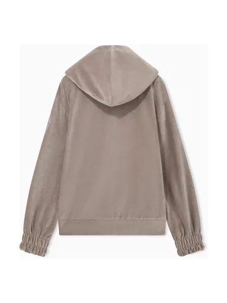 Bluza z kapturem Emporio Armani z kapturem beżowa