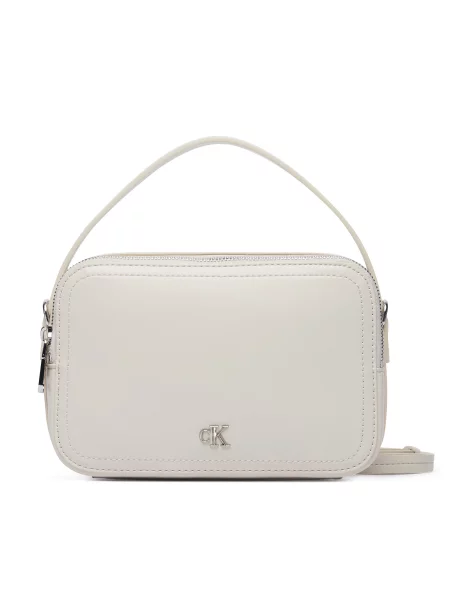 Geantă Calvin Klein Ck Hardware Camera Bag Bej deschis alb