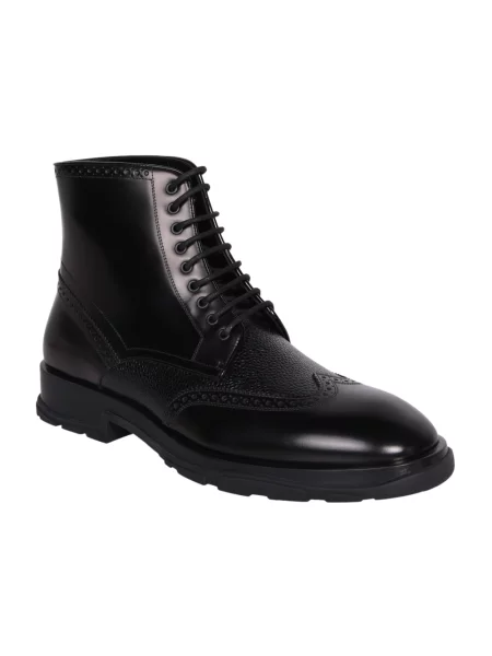 Buty do kostki Alexander Mcqueen skórzane czarne