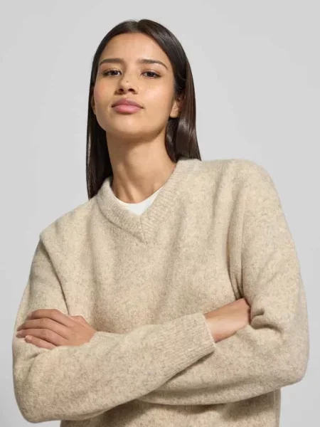 Sweter z dzianiny z prążkowanymi wykończeniami model ‘SAMELODY’ Samsoe Samsoe