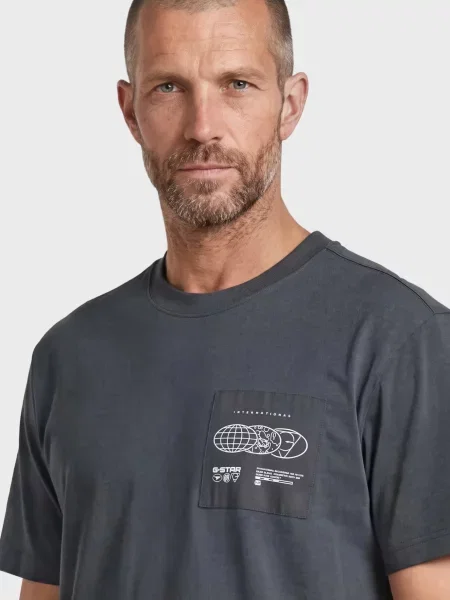 Футболка G-star Raw з аплікацією сіра