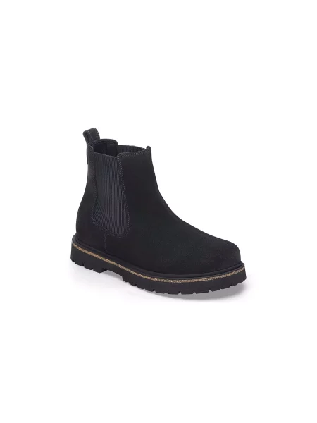 Botki Birkenstock zamszowe wsuwane czarne