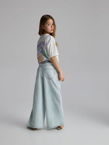 Reserved Джинси super wide leg синій