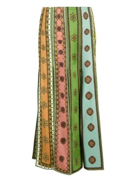 Fustă Alemais cu crăpătură verde