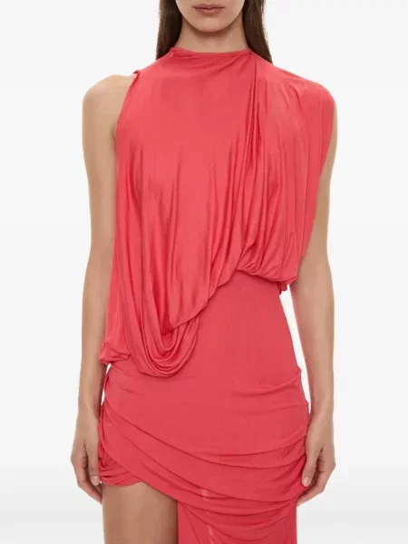 Rochie mini Christopher Esber asimetrică drapată roșu