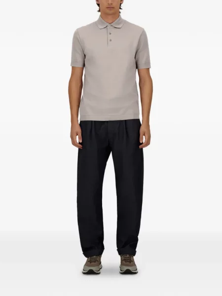Tricou polo Herno tricotate gri