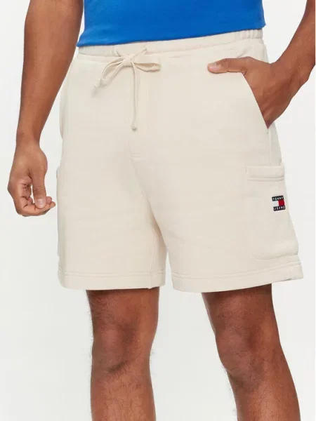 Tommy Jeans Αθλητικό σορτς Badge μπεζ