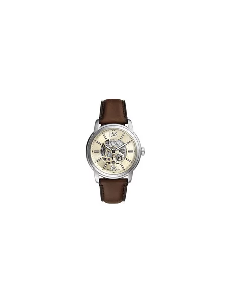 Fossil Hodinky Heritage Automatic Skeleton hnědá