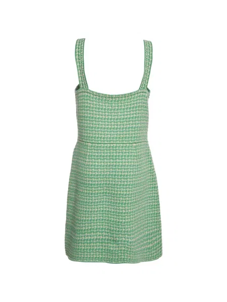 Rochie mini Sandro fără mâneci din tweed verde