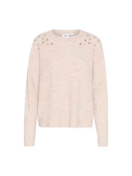Sweter Saint Tropez w kolorze melanż beżowy