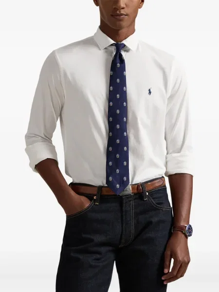 Dlouhá pruhovaná s límcem kšiltovka Polo Ralph Lauren modrá