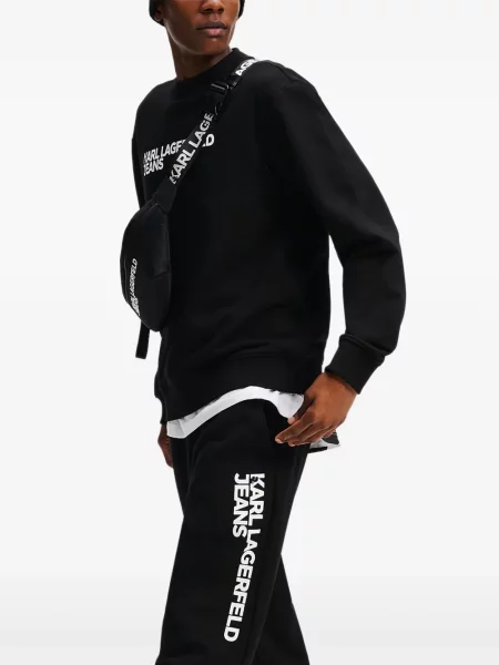 Hanorac Karl Lagerfeld Jeans cu autograf negru