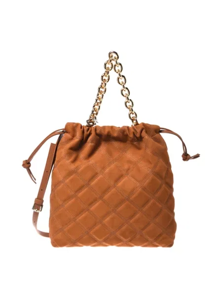 Torebka crossbody Baldinini zamszowa pikowana brązowa