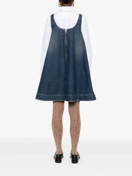 Rochie din denim Simone Rocha zdrențuiți de costum albastru