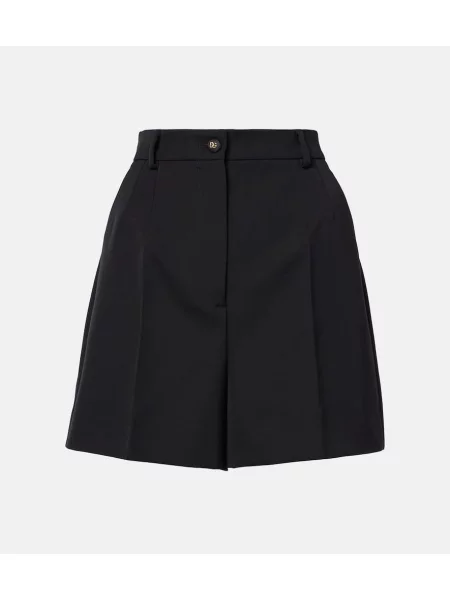 Pantaloni scurți Dolce&gabbana de lână negru