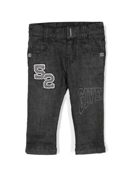 Jeansy straight leg dziecięce Givenchy czarne