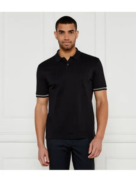 BOSS BLACK Polo C-Parlay | mercerizat negru