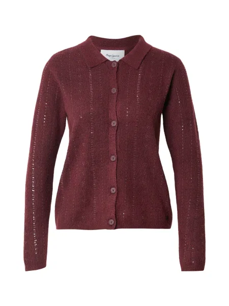 Pepe Jeans Geacă tricotată ELAINE bordeaux roșu